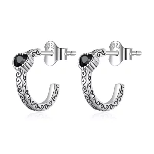 (afbeelding voor) Pandora Style Vintage Zwart Zirkoon Oorknopjes - SCE1520