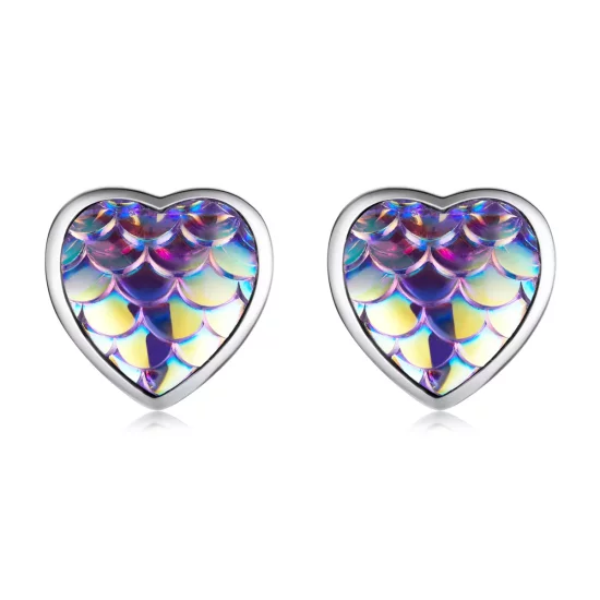 (afbeelding voor) Pandora Style Vis Schaal Hart Oorknopjes - SCE1300