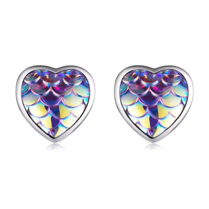 (afbeelding voor) Pandora Style Vis Schaal Hart Oorknopjes - SCE1300