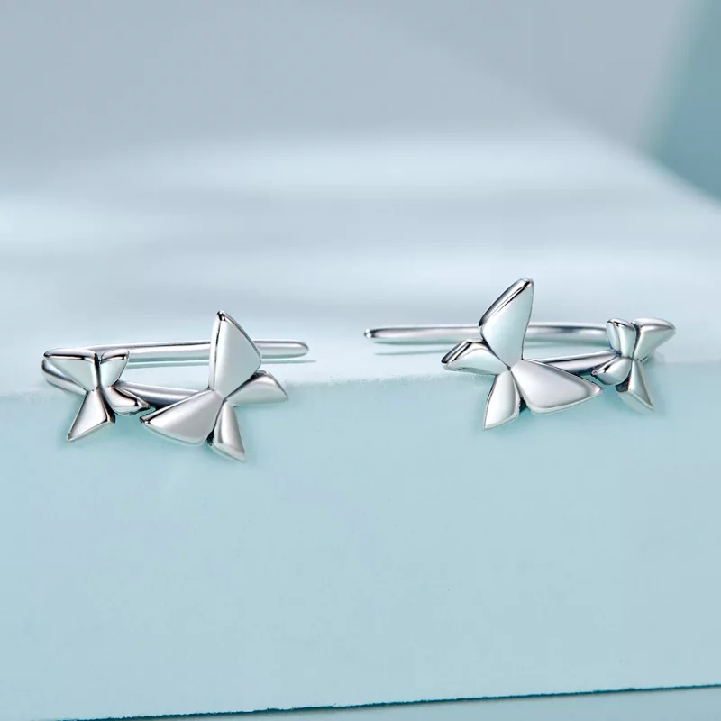 (afbeelding voor) Pandora Style Vlinder Oorknopjes - SCE1501 - Bekijken 2