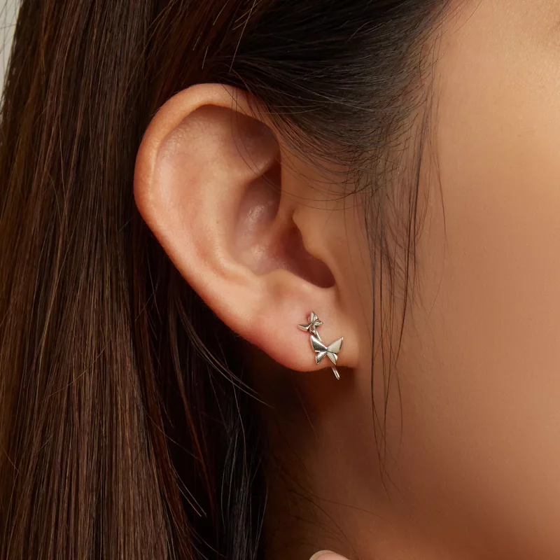 (afbeelding voor) Pandora Style Vlinder Oorknopjes - SCE1501 - Bekijken 5