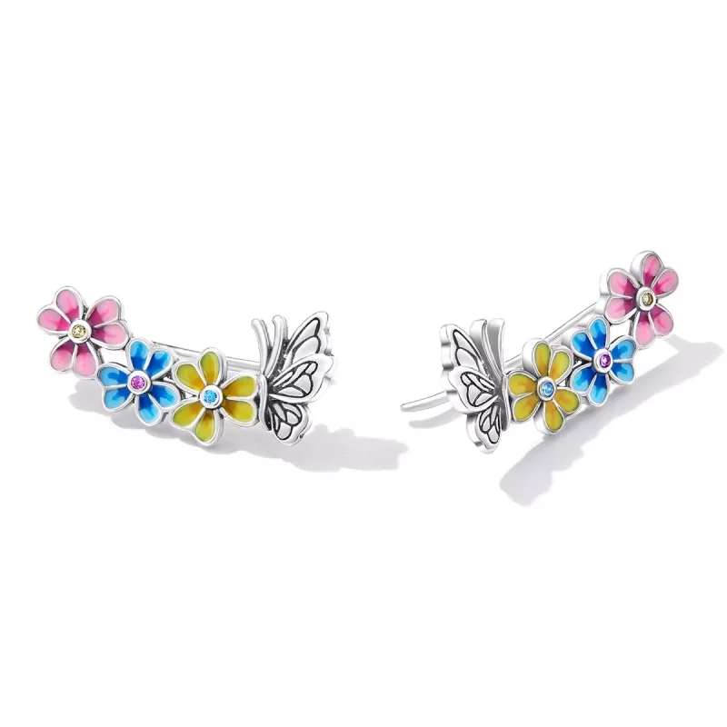 (afbeelding voor) Pandora Style Vlinderbloem Oorknopjes - SCE1393 - Bekijken 4