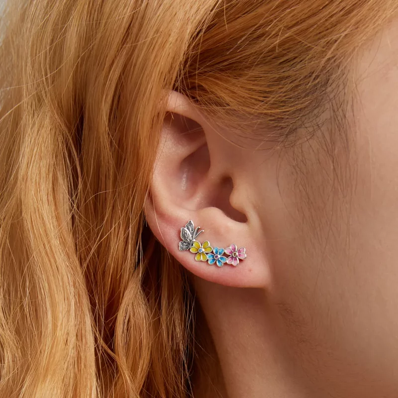 (afbeelding voor) Pandora Style Vlinderbloem Oorknopjes - SCE1393 - Bekijken 5