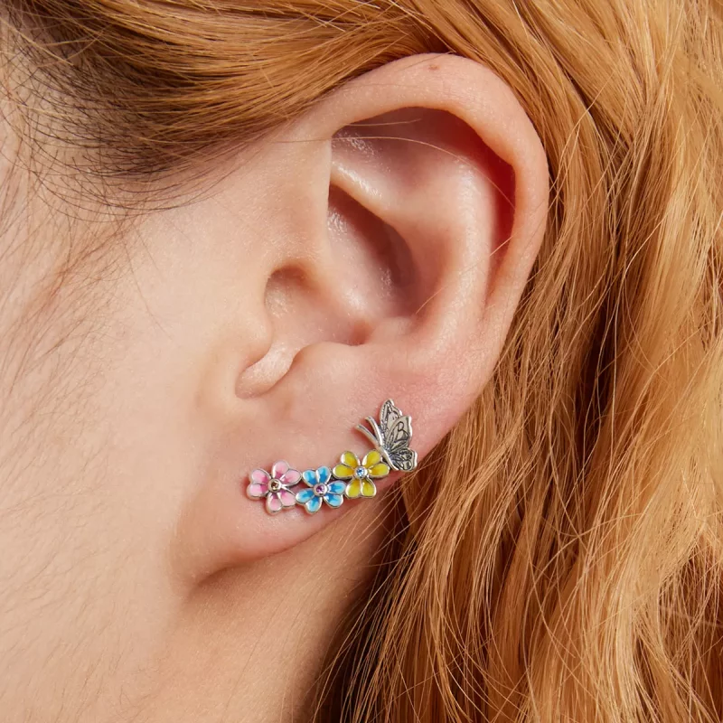 (afbeelding voor) Pandora Style Vlinderbloem Oorknopjes - SCE1393 - Bekijken 7