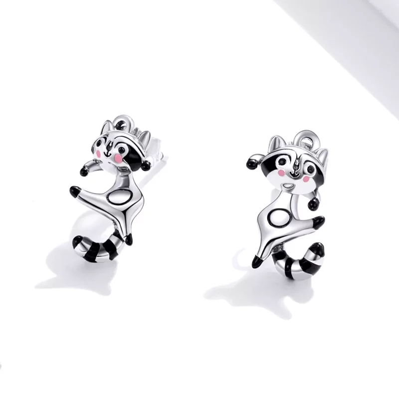 (afbeelding voor) Pandora Style Wasbeer Oorknopjes - SCE990 - Bekijken 2