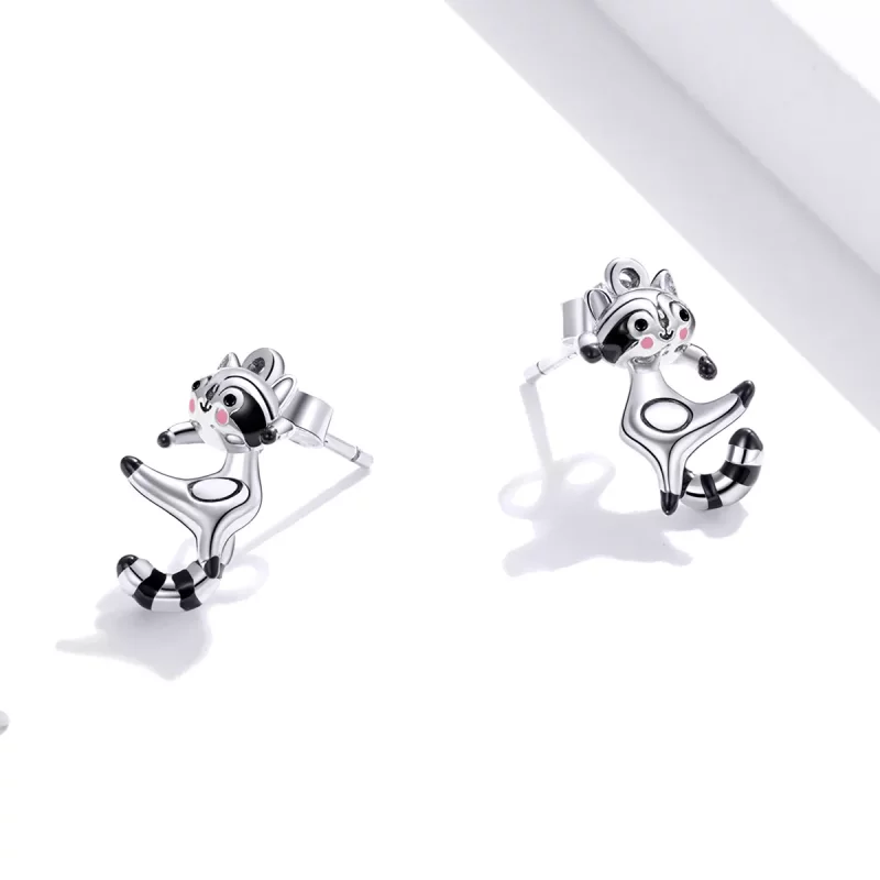 (afbeelding voor) Pandora Style Wasbeer Oorknopjes - SCE990 - Bekijken 3