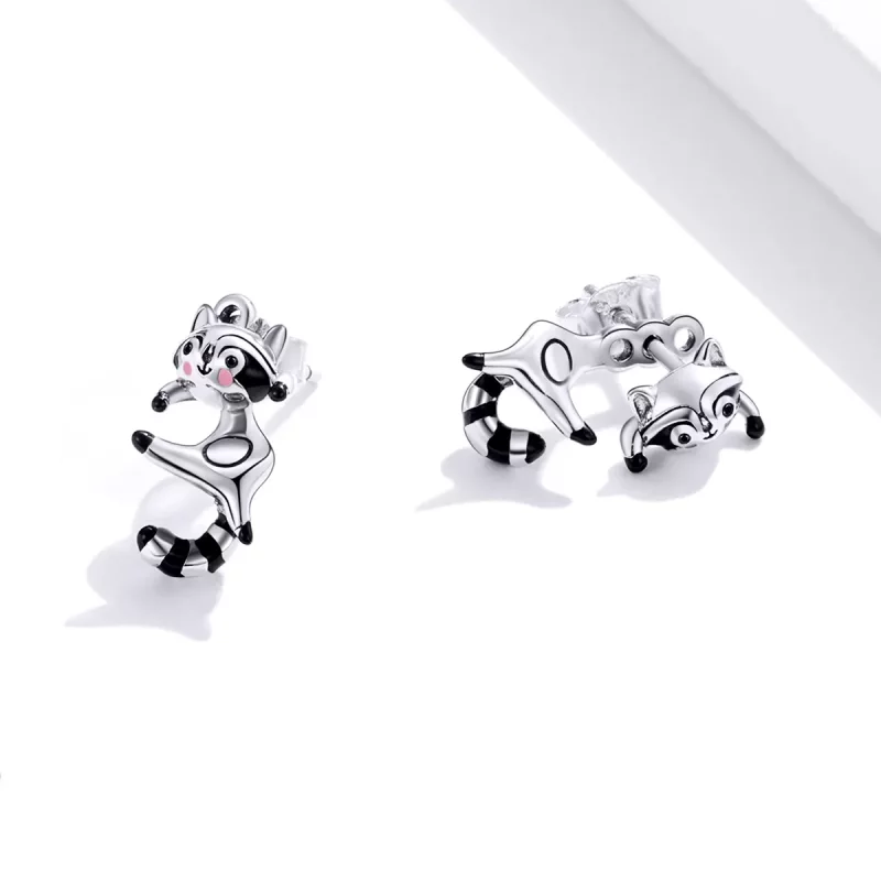 (afbeelding voor) Pandora Style Wasbeer Oorknopjes - SCE990 - Bekijken 4