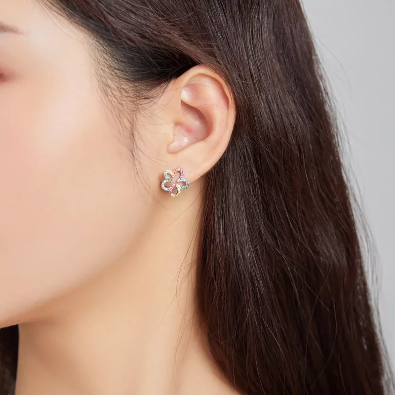 (afbeelding voor) Pandora Style Zevenkleurige bloemen Oorknopjes - BSE487 - Bekijken 6