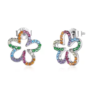 Pandora Style Zevenkleurige bloemen Oorknopjes - BSE487 (afbeelding voor) Pandora Style Zevenkleurige bloemen Oorknopjes - BSE487