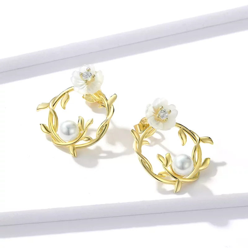 (afbeelding voor) Pandora Style Zomer bloemen Oorknopjes - BSE309 - Bekijken 3