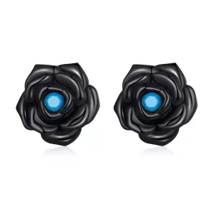 (afbeelding voor) Pandora Style Zwarte Roos Oorknopjes - SCE1401