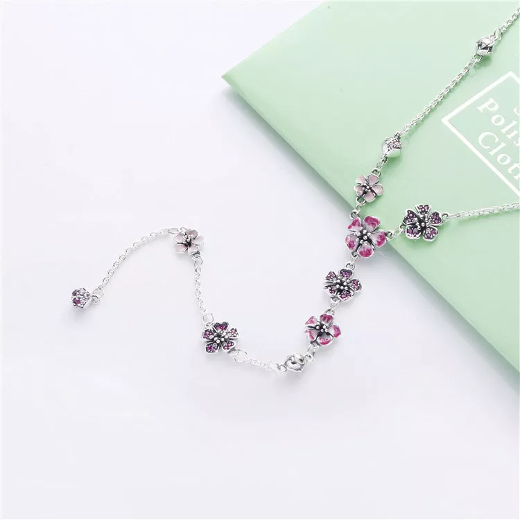 (afbeelding voor) Pandora Perzik Bloesem Bloem Ketting - 398074Nccmx - Bekijken 2