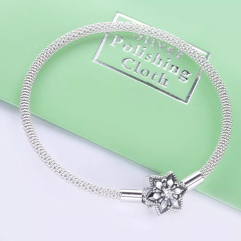 (afbeelding voor) PANDORA Moments Heldere Sneeuwvlok Mesh-Armband 598616C01 - Bekijken 2