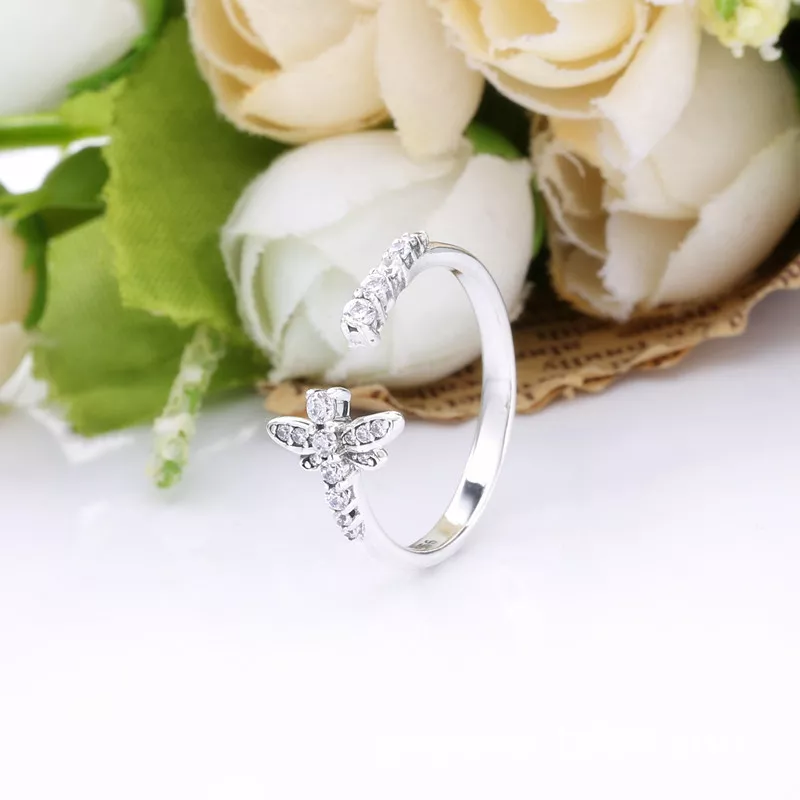(afbeelding voor) PANDORA Sprankelende Libelle Open Ring 198806C01 - Bekijken 2