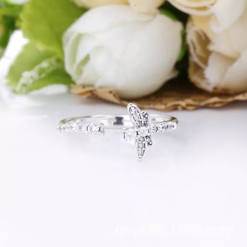 (afbeelding voor) PANDORA Sprankelende Libelle Open Ring 198806C01 - Bekijken 3