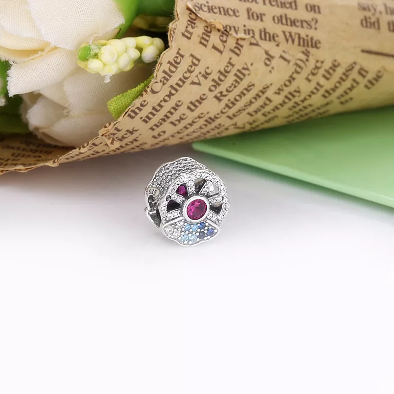 (afbeelding voor) PANDORA Blue Pink Fan Bedel - 798178CZMX - Bekijken 2