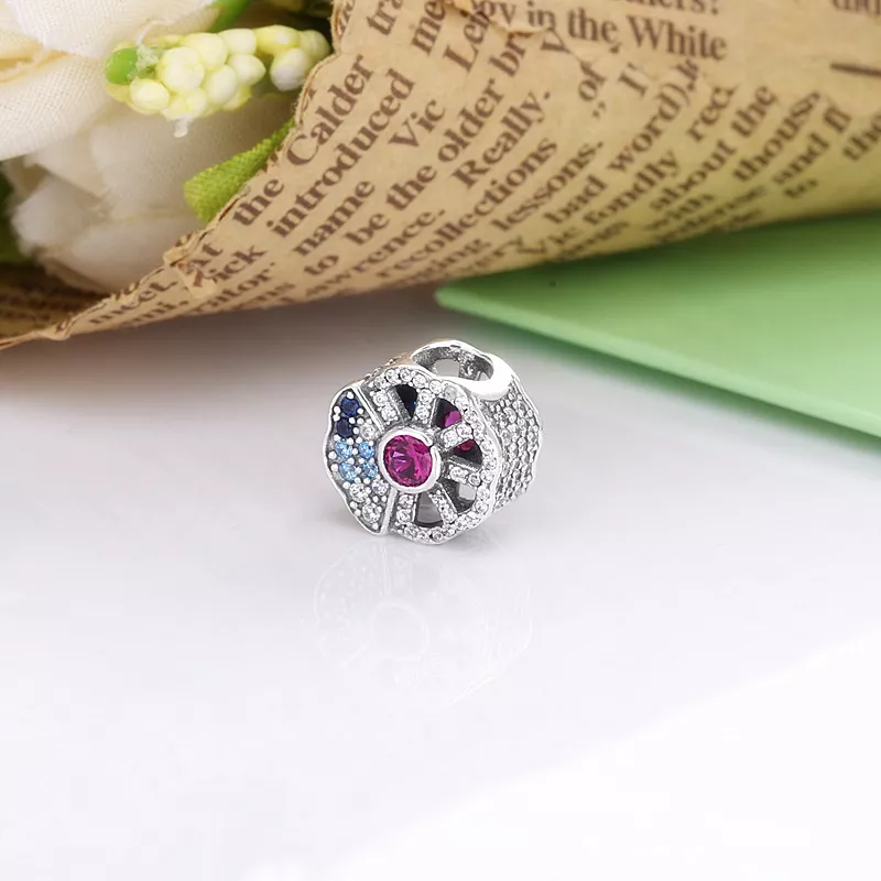 (afbeelding voor) PANDORA Blue Pink Fan Bedel - 798178CZMX - Bekijken 3