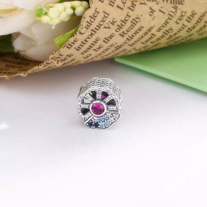 (afbeelding voor) PANDORA Blue Pink Fan Bedel - 798178CZMX - Bekijken 5