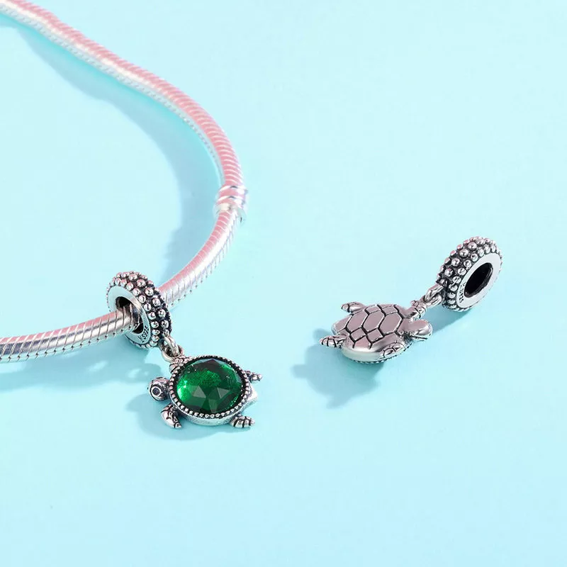 (afbeelding voor) Pandora Style groene schildpad Hangende Bedel - SCC281 - Bekijken 2