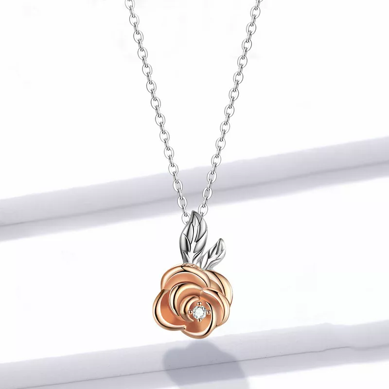 (afbeelding voor) Pandora Style Tweekleurige roos Chain Ketting - BSN155 - Bekijken 2