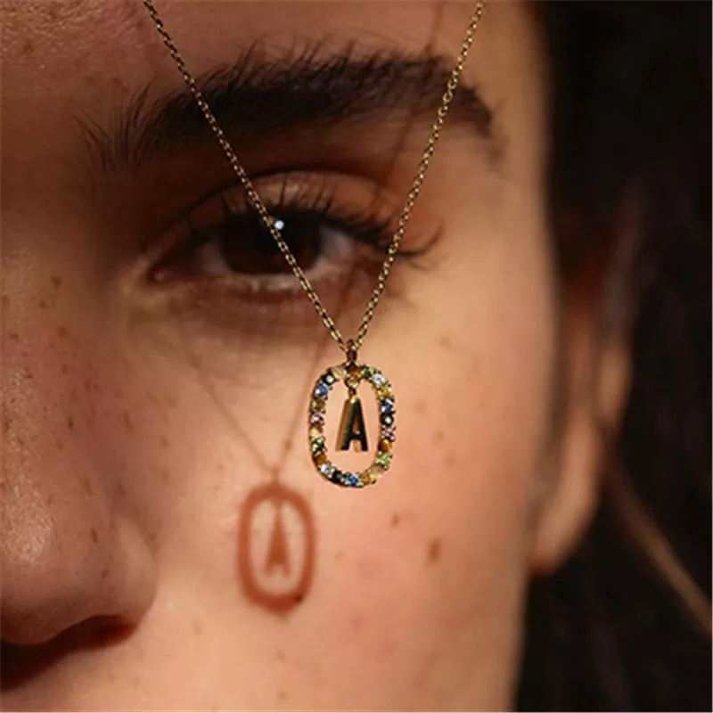 (afbeelding voor) Pandora Style Glanzende letter A Ketting - BSN245-A - Bekijken 3