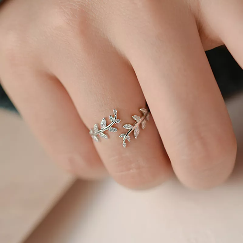 (afbeelding voor) Pandora Style Delicate bladeren Open Ring - BSR241-A - Bekijken 4