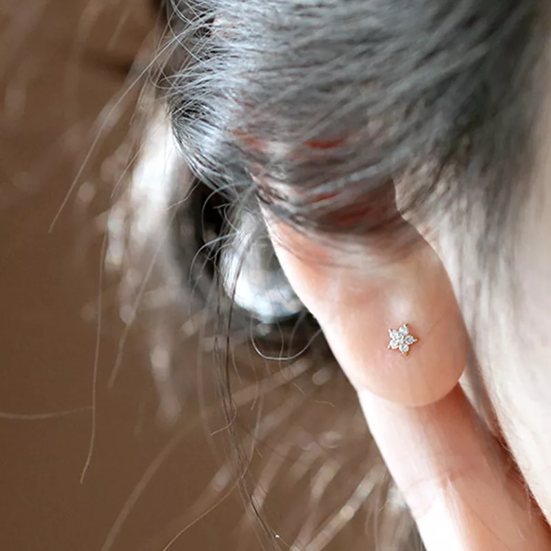 (afbeelding voor) Pandora Style Mini Bloem Oorknopjes - BSE598-B - Bekijken 5