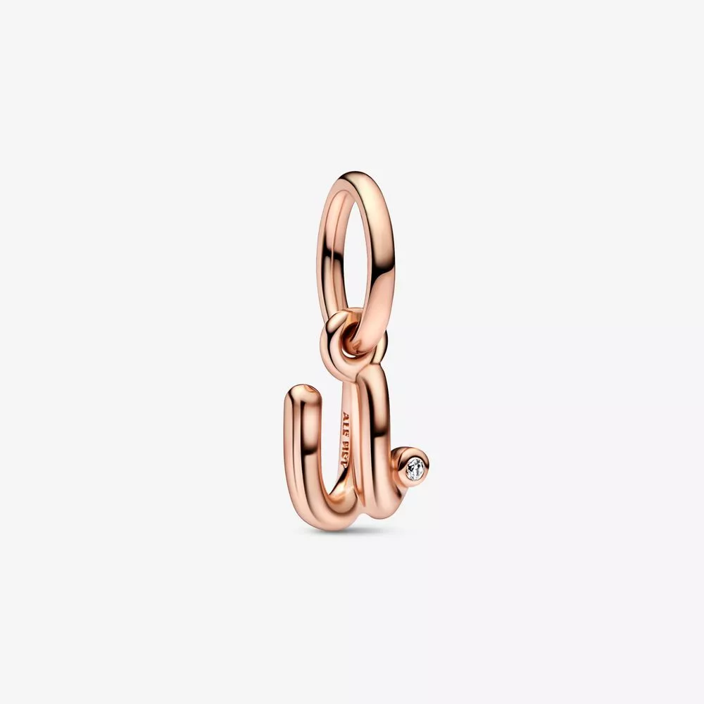 pandora letter u script alphabet dangle charm 782479c01