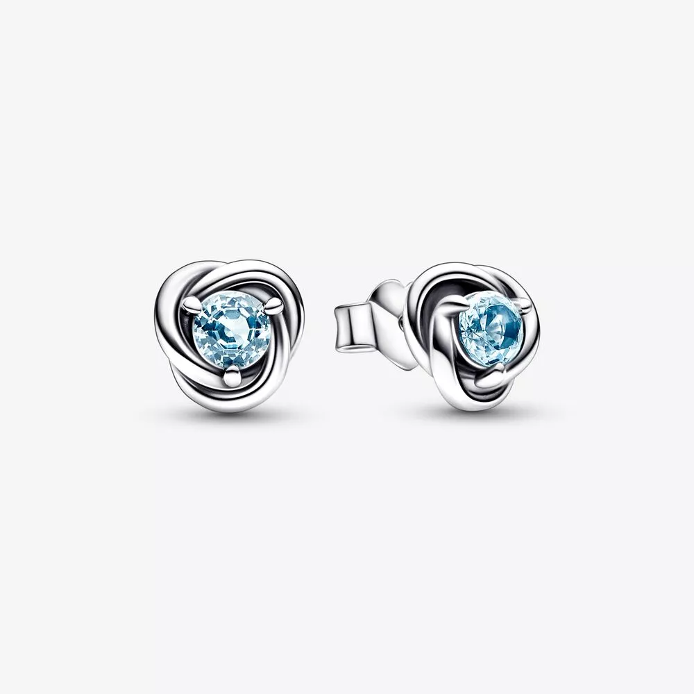 pandora maart zee aqua blauwe eeuwigheid cirkel oorknopjes 292334c09