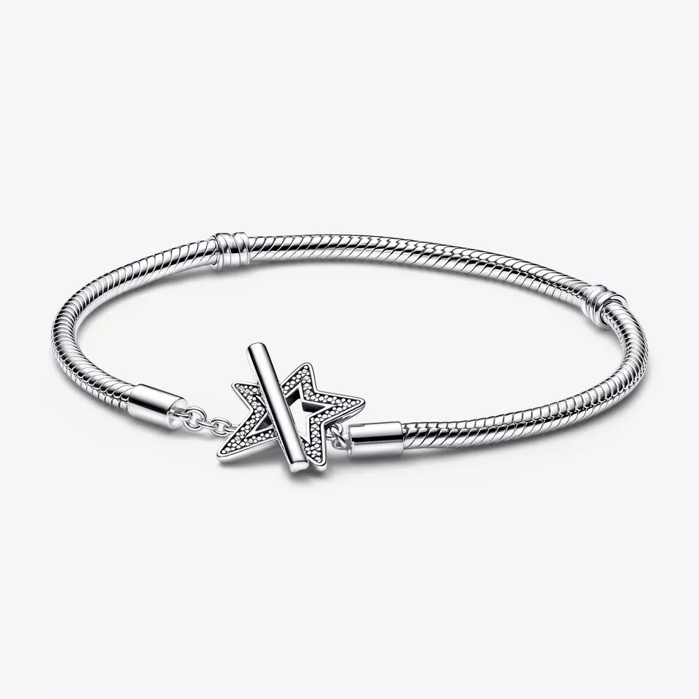 pandora moments asymmetrische ster t bar snake chain armband 592357c01