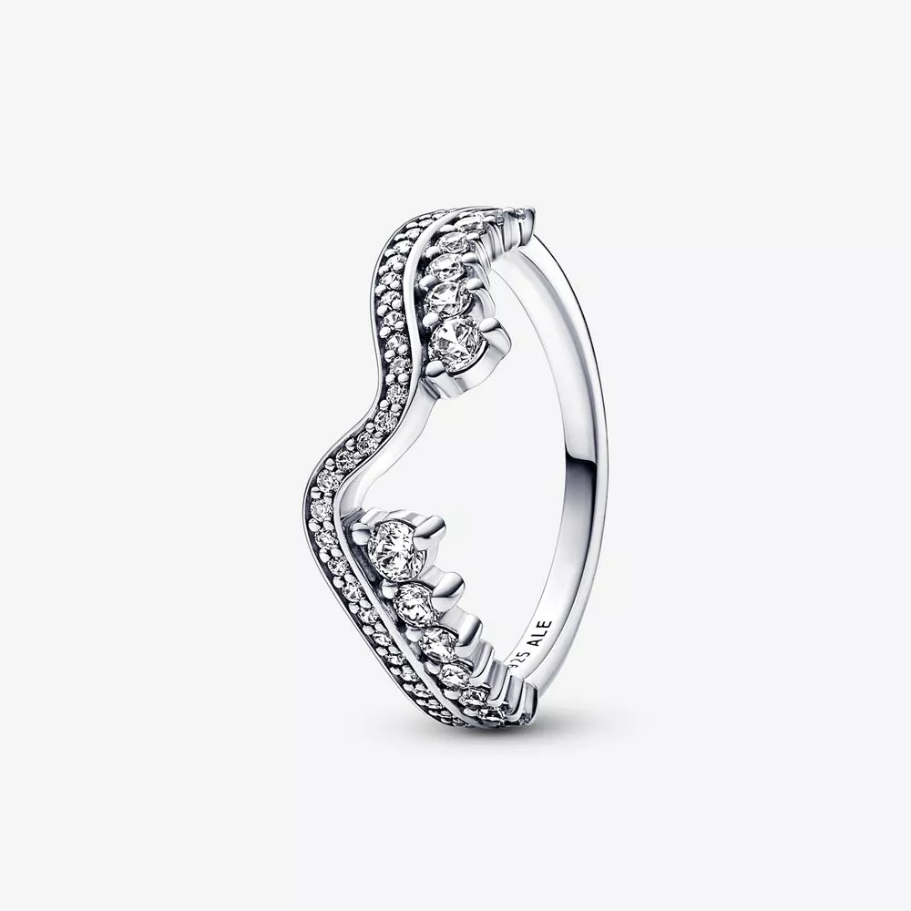 pandora schitterende asymmetrische golf ring 192543c01
