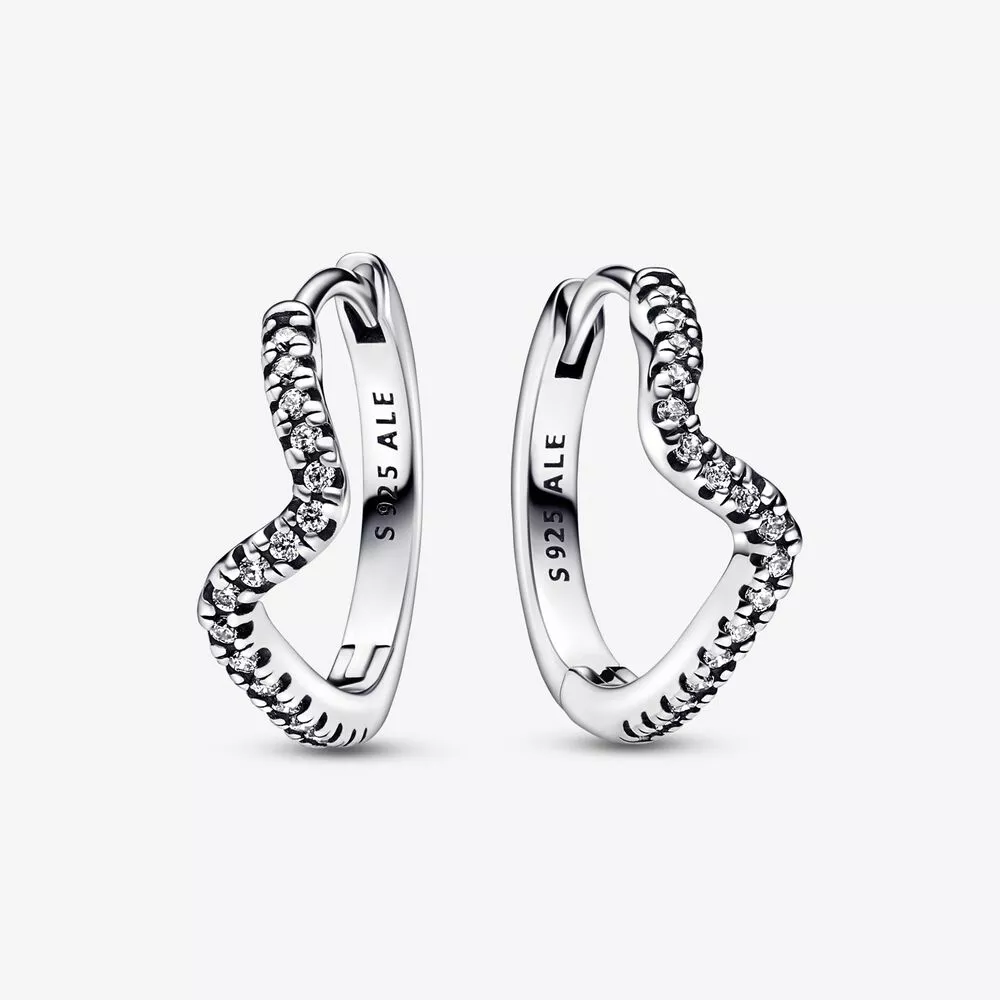 pandora sprankelende golf hoepel oorbellen 292545c01