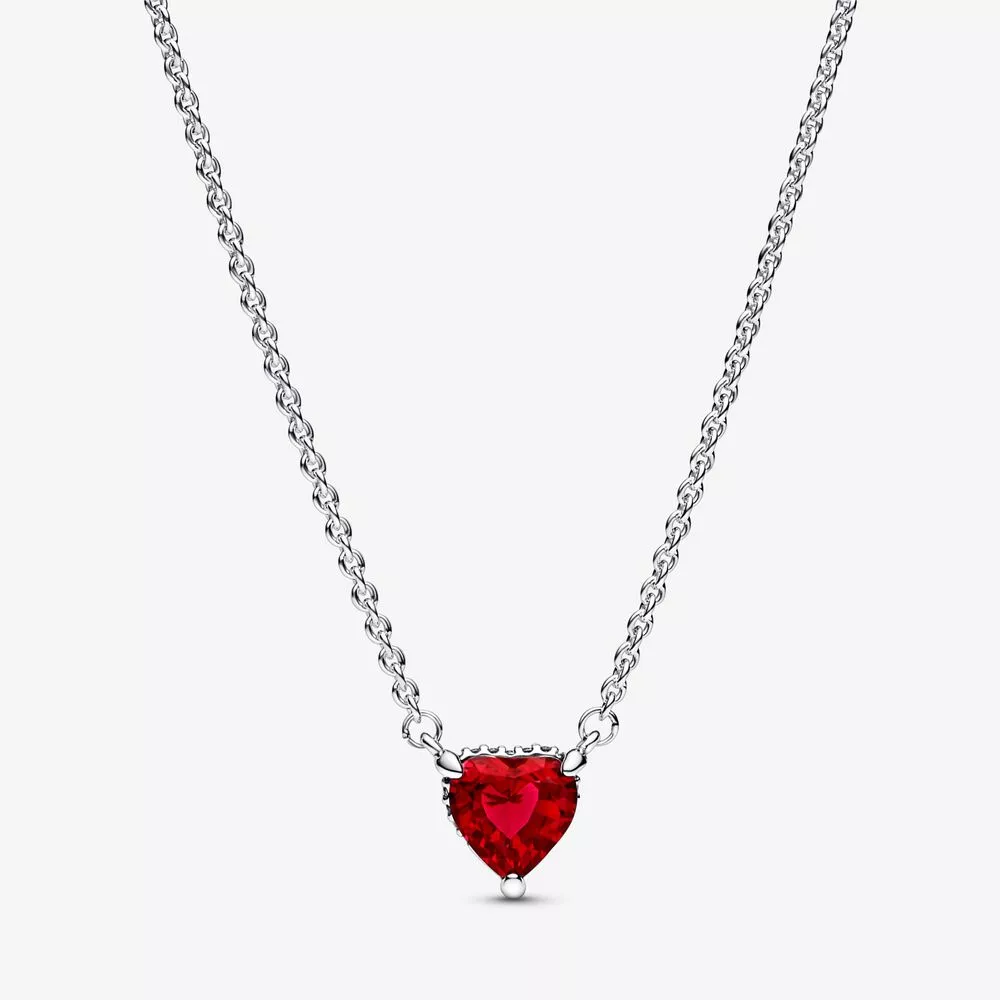 pandora sprankelende hart halo hanger ketting 392542c01