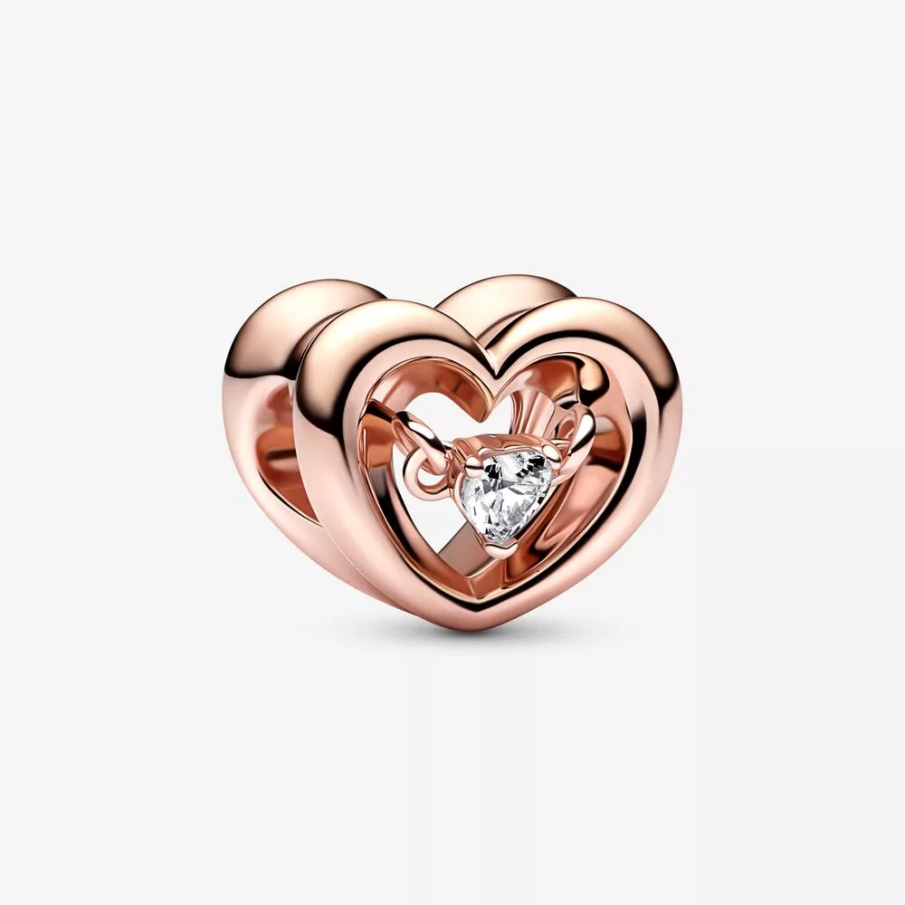 pandora stralend hart zwevende steen bedel 782493c01