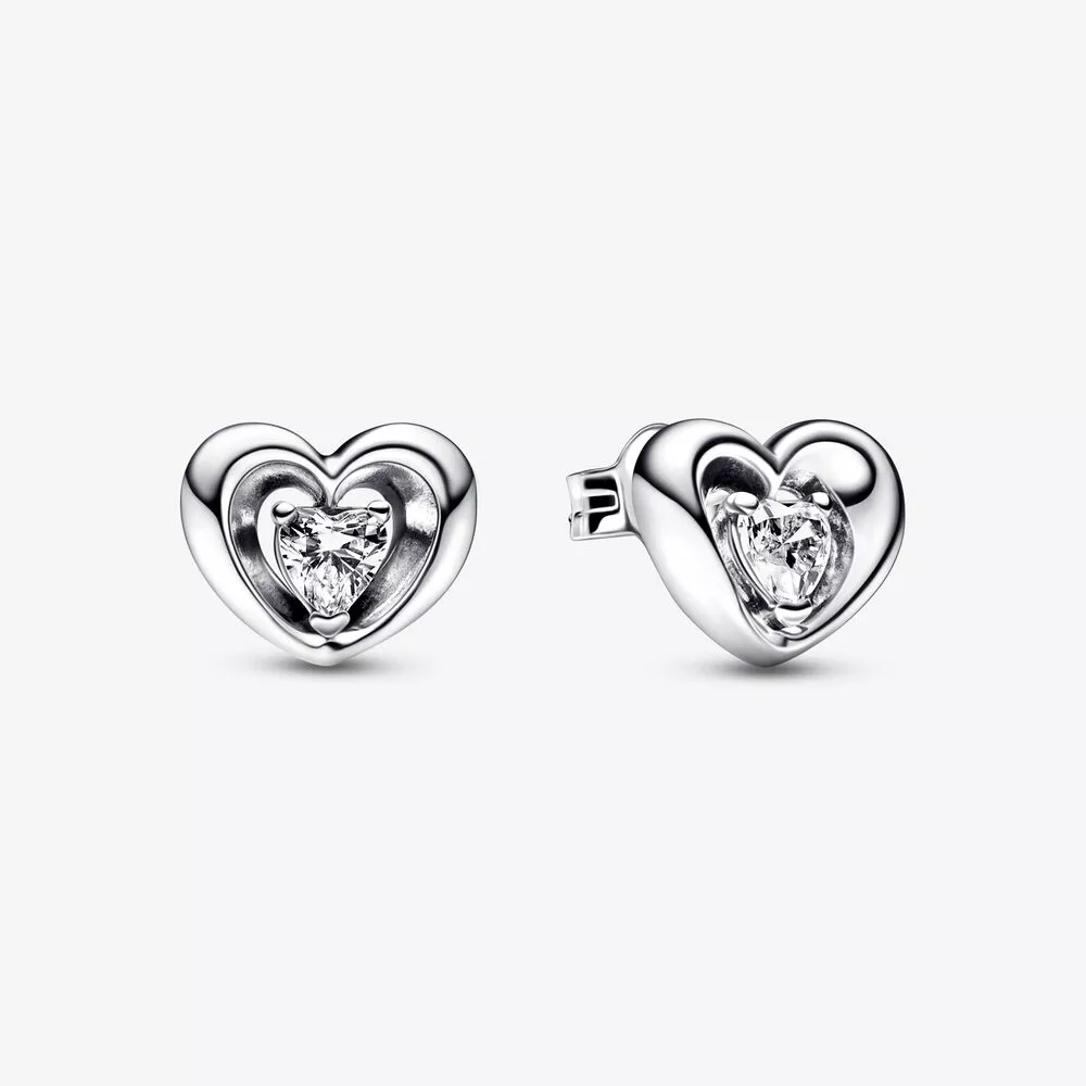 pandora stralend hart zwevende steen oorknopjes 292500c01