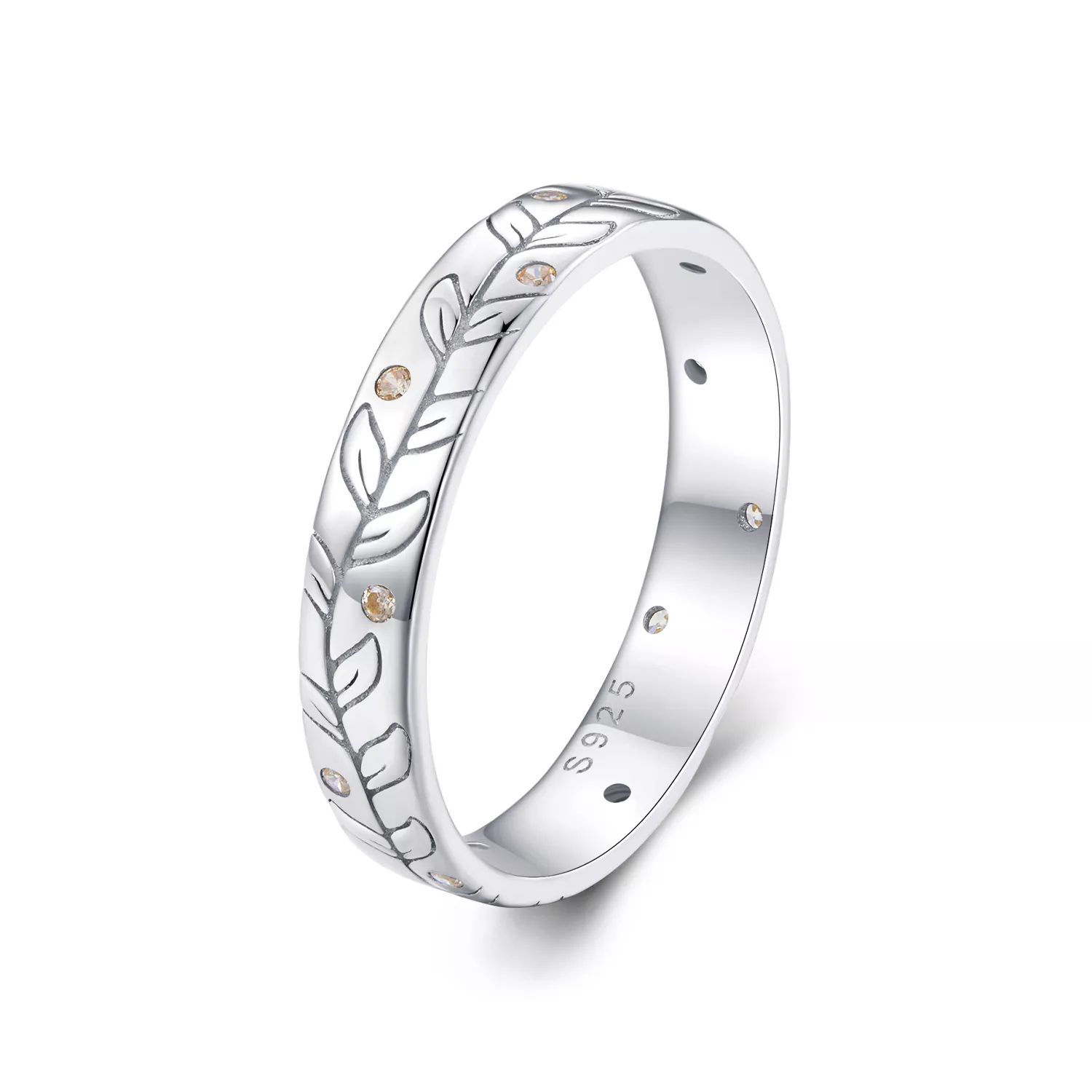 pandora stijl eenvoudige zoete herfstbladeren ring bsr444