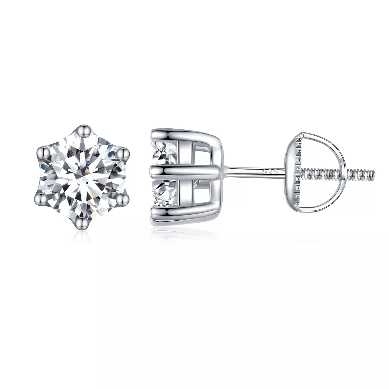 pandora stijl glanzende zirkonia stud oorbellen bse615 6l