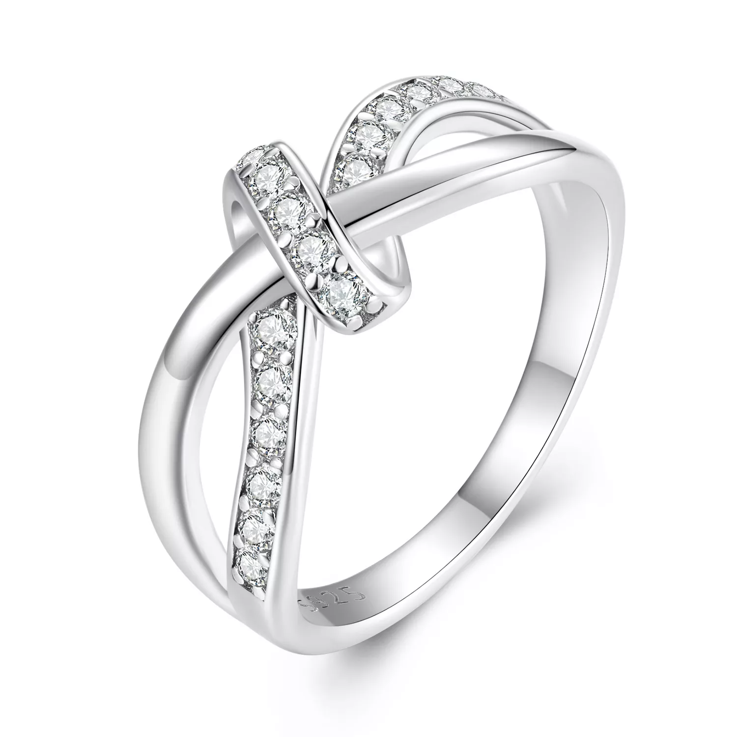 pandora stijl kruisgewonden moissanite ring msr031