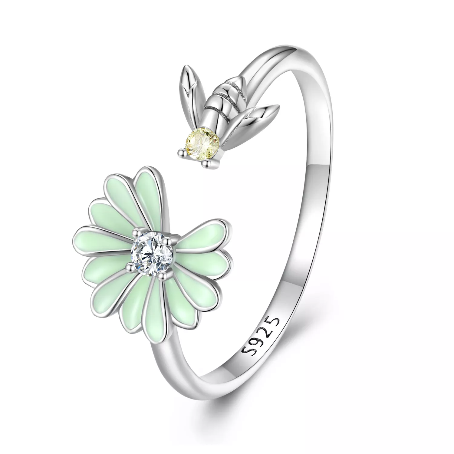 pandora stijl madeliefje bij open ring scr929
