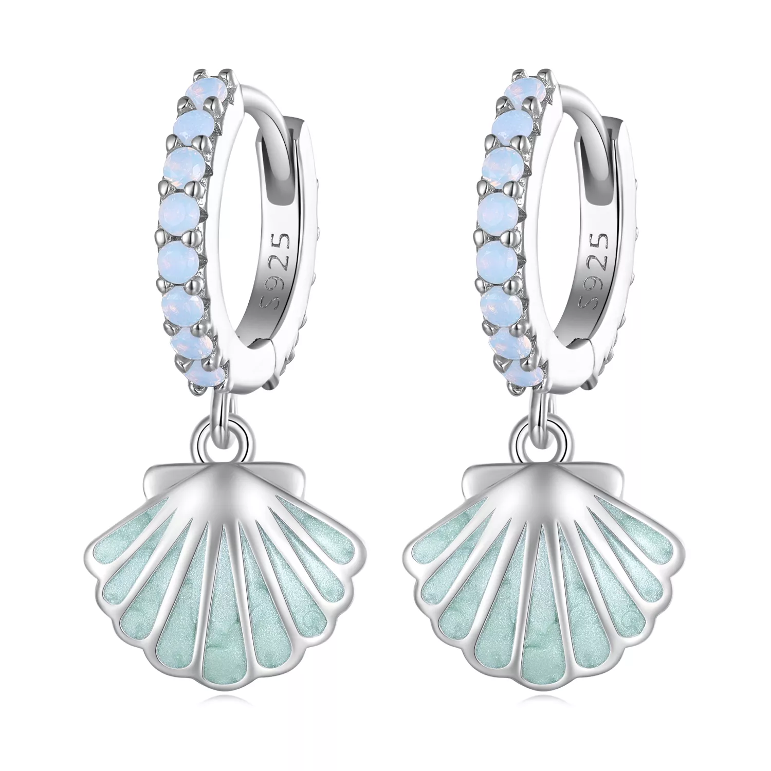 pandora stijl schelp hoops oorbellen bse842
