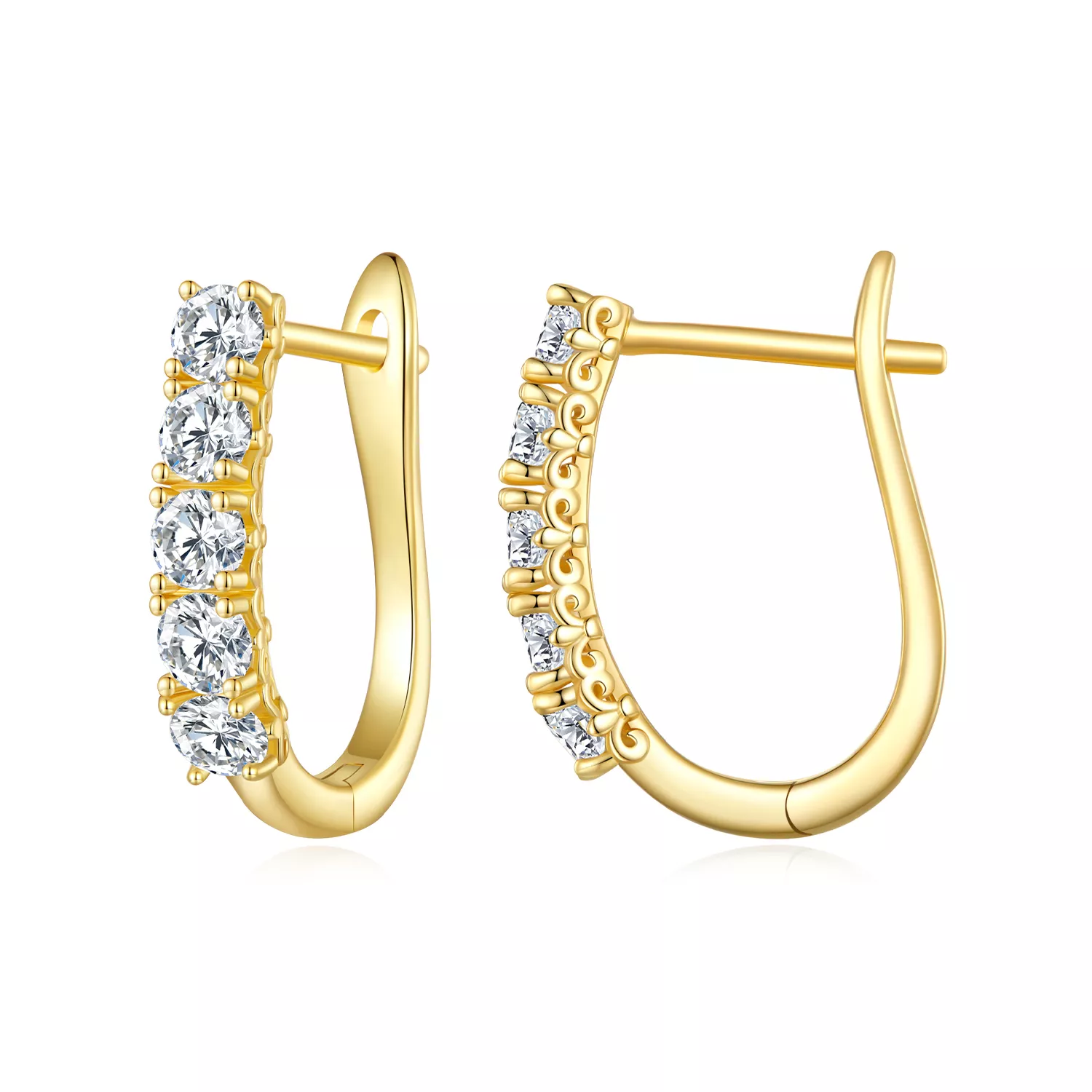 pandora stijl u vormige moissanite patroon hoops oorbellen mse011 b