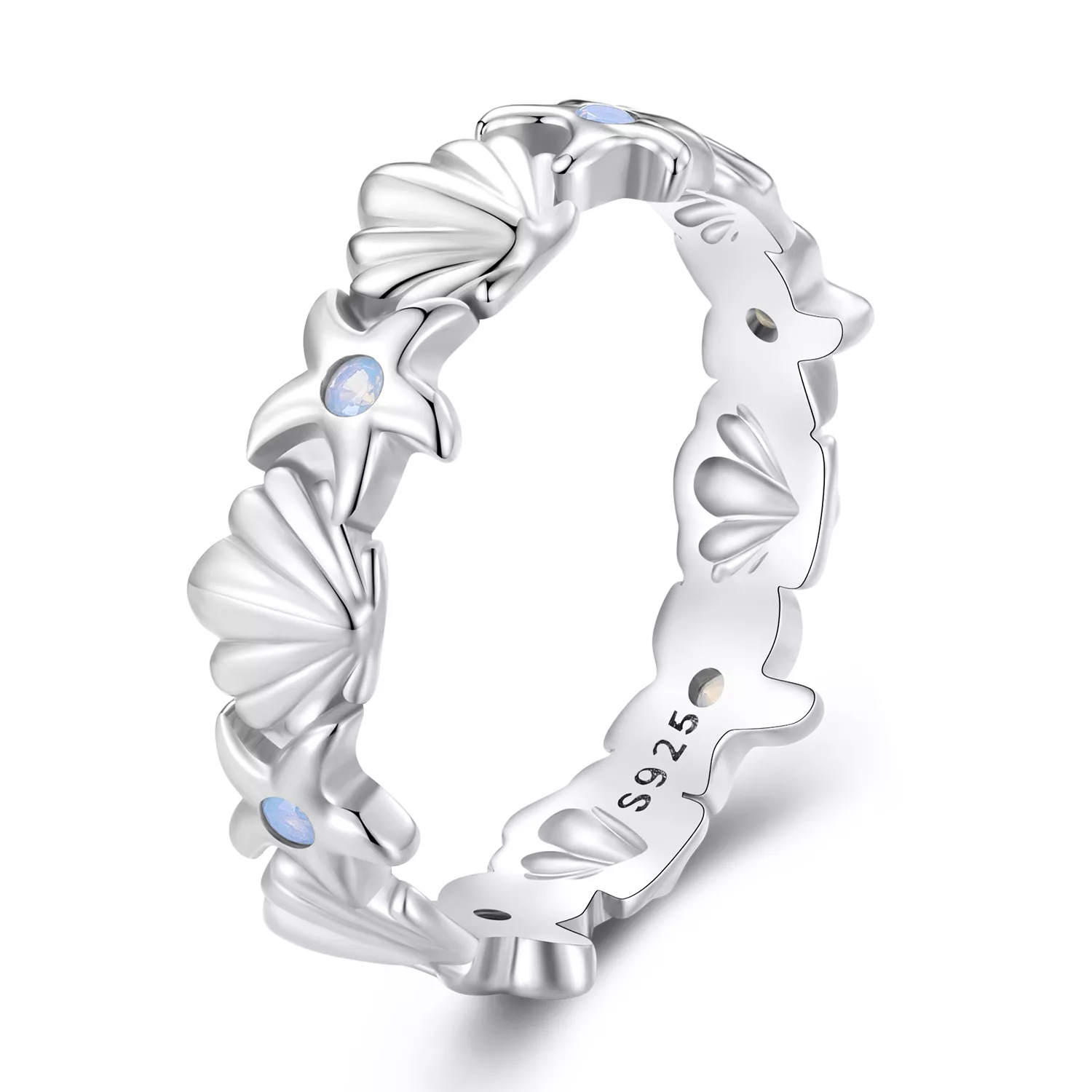 pandora stijl zeester schelp ring bsr430