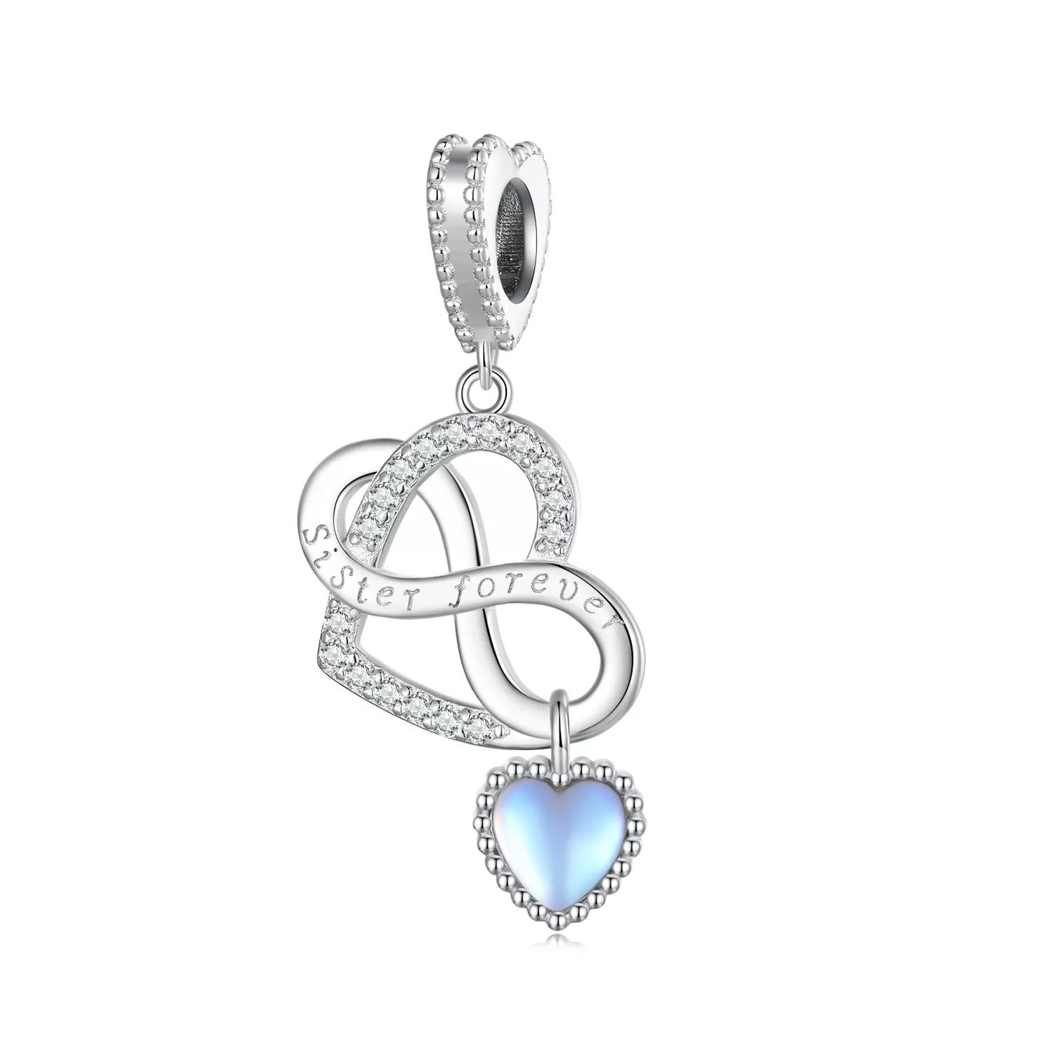 pandora stijl zus hart hanger bedel bsc860