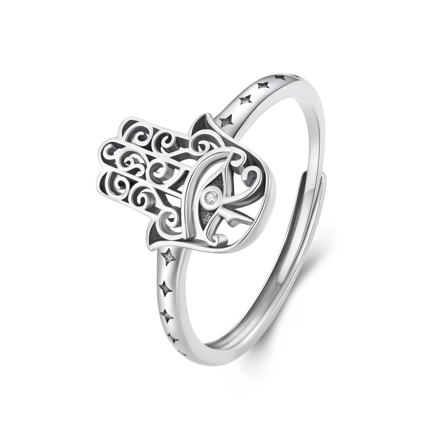 pandora stijl hand van fatima open ring scr938