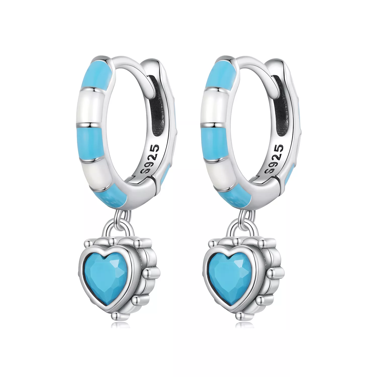 pandora stijl hartvormige oorringen sce1594