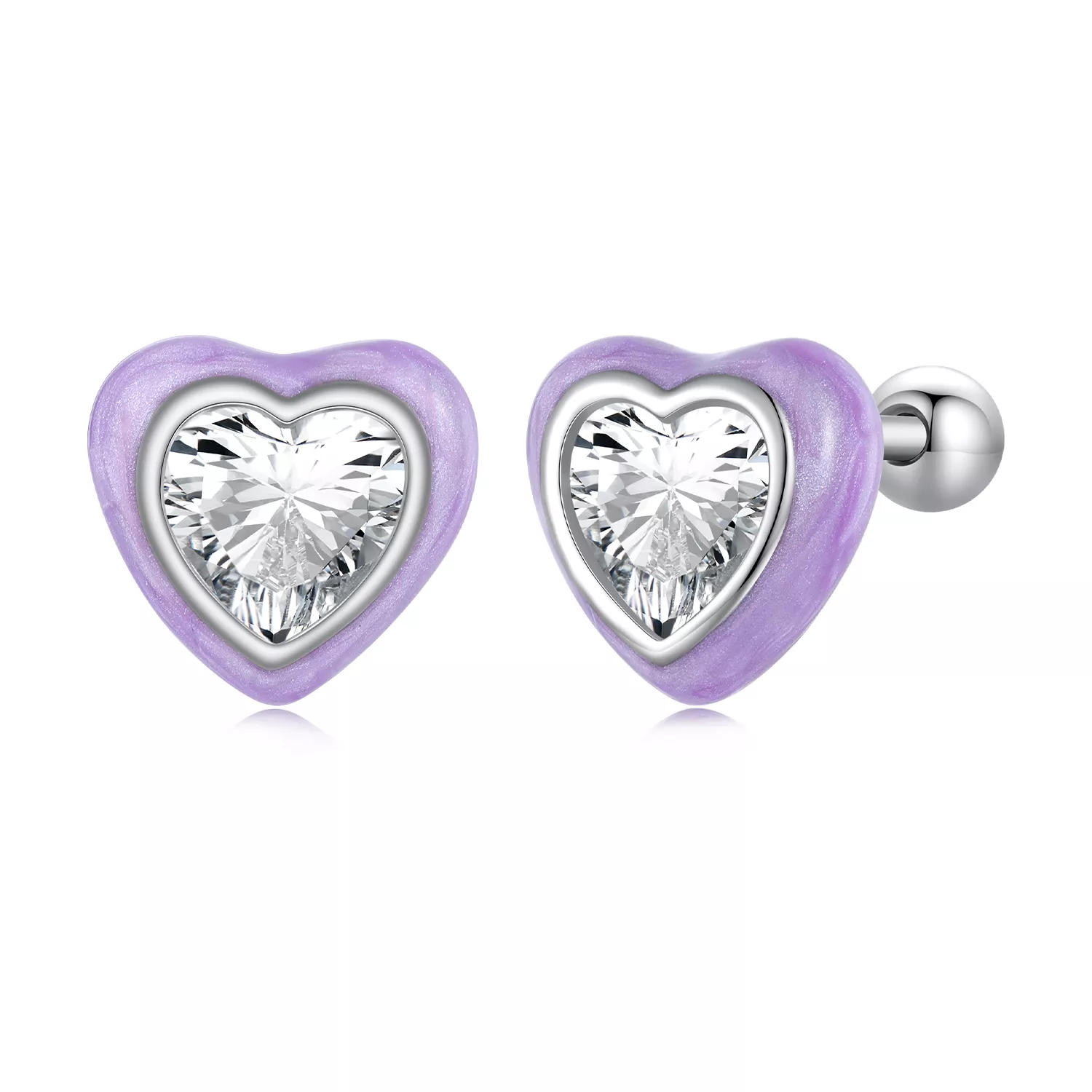 pandora stijl hartvormige stud oorbellen sce1595
