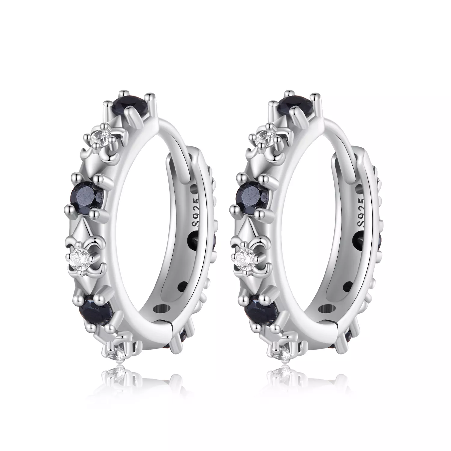 pandora stijl iris hoops oorbellen sce1605 bk