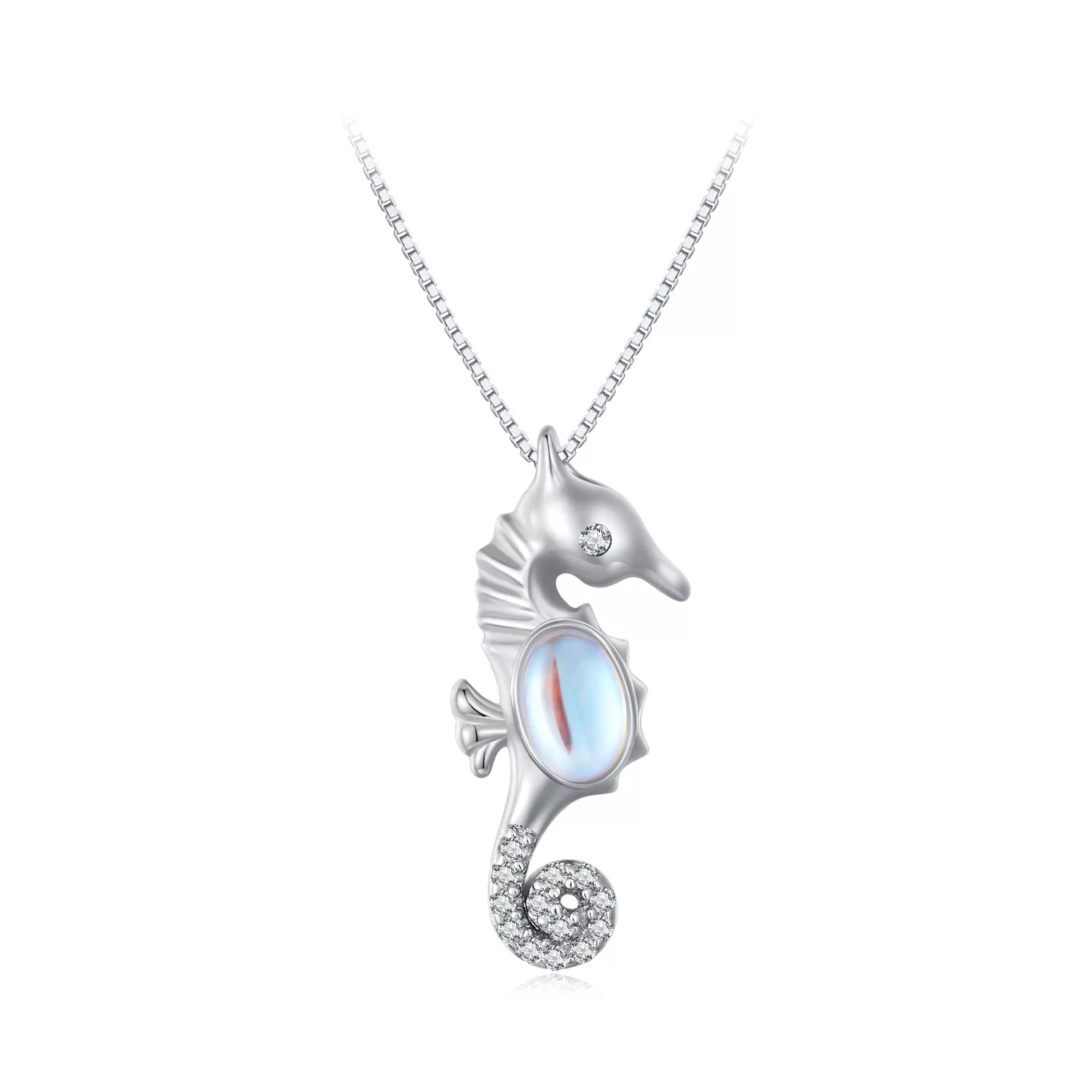 pandora stijl ketting met zeepaardje bsn332