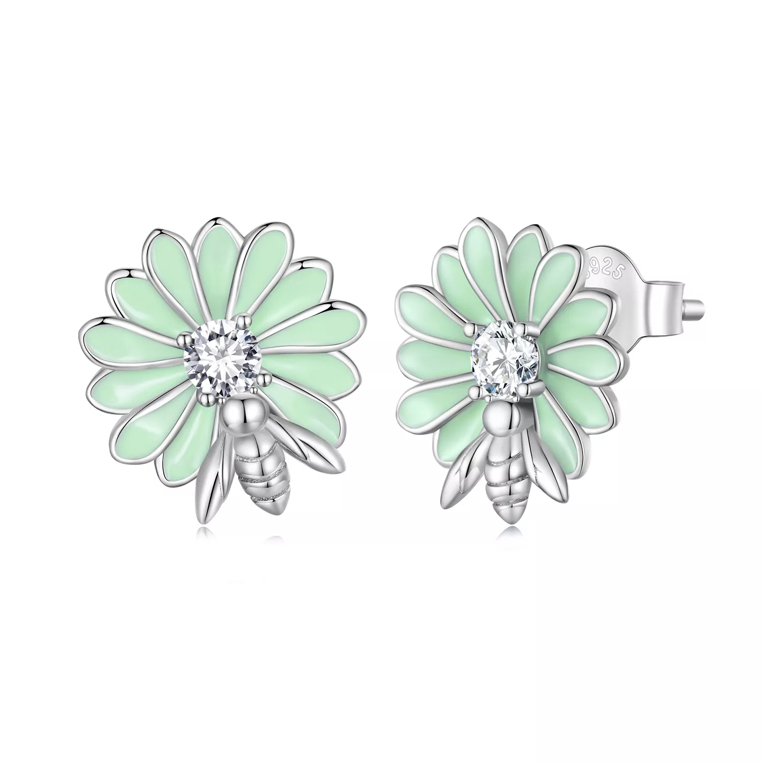 pandora stijl madeliefje bijen stud oorbellen sce1598