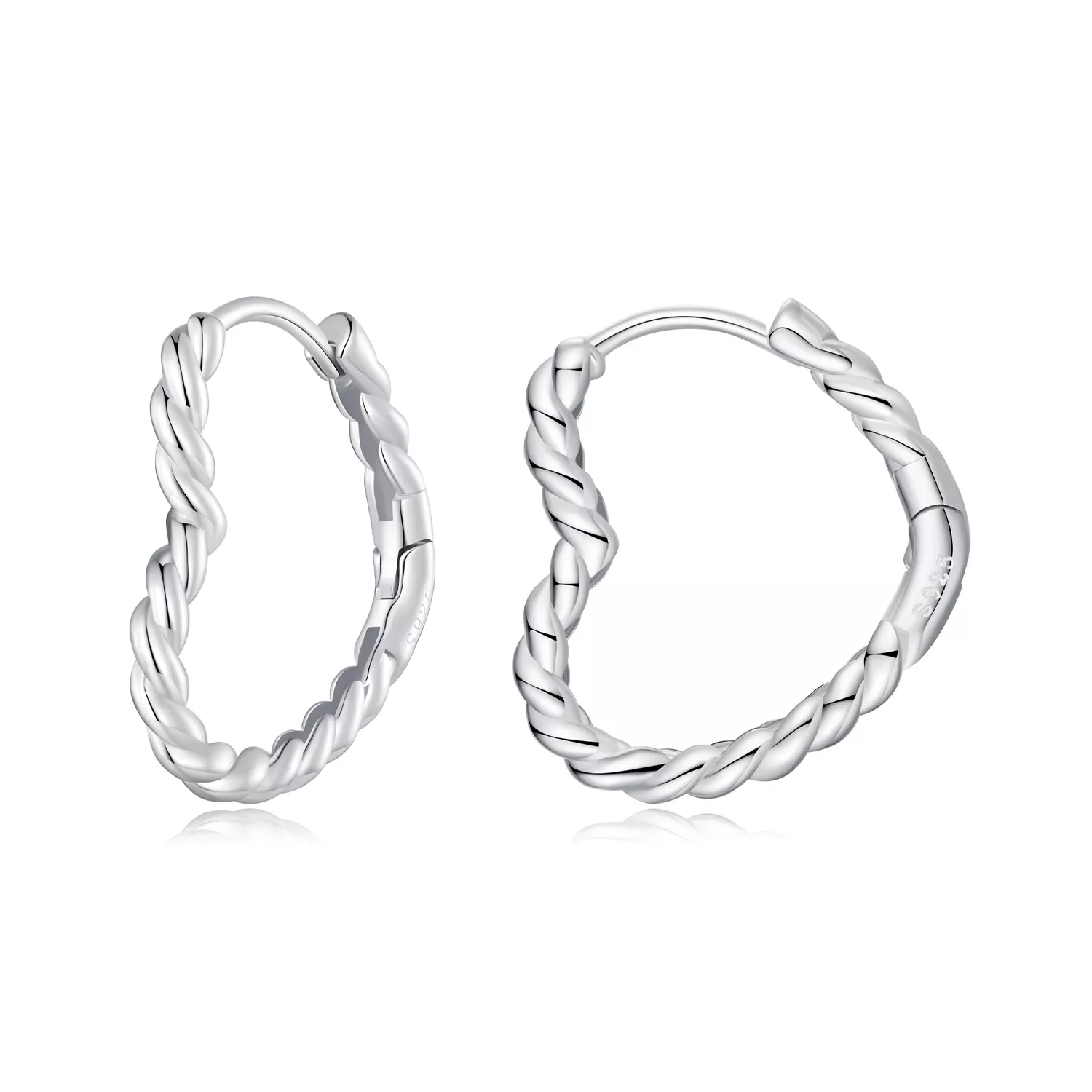 pandora stijl oorbellen met hartvormige hoops sce1606